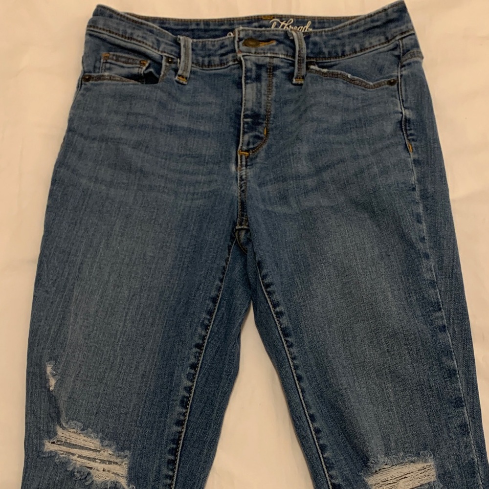 Universal Thread Blue Distressed Skinny Jeans - image 2